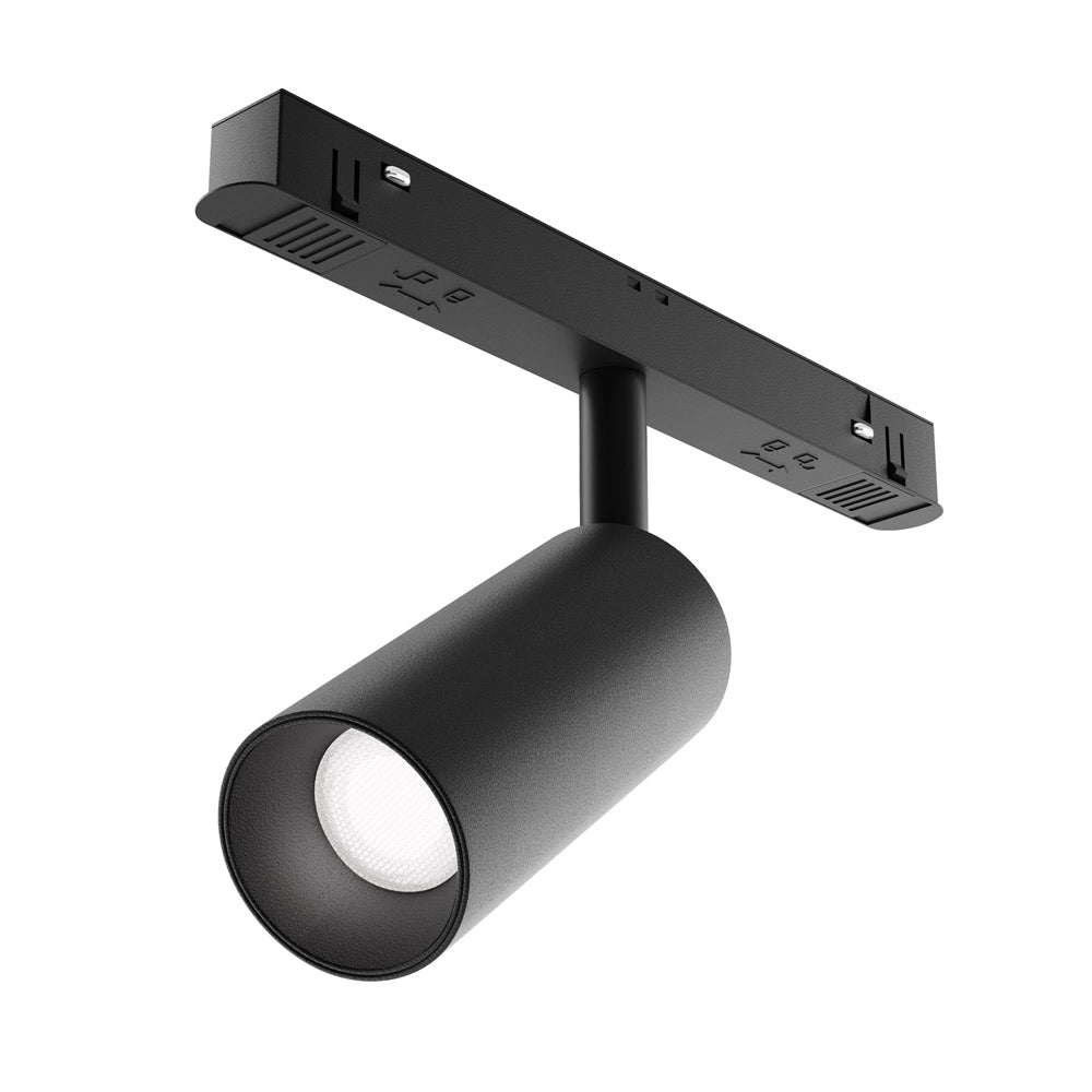 Faretto Per Binario Moderno Focus Led Alluminio Nero 1 Luce 5W Dimmerabile