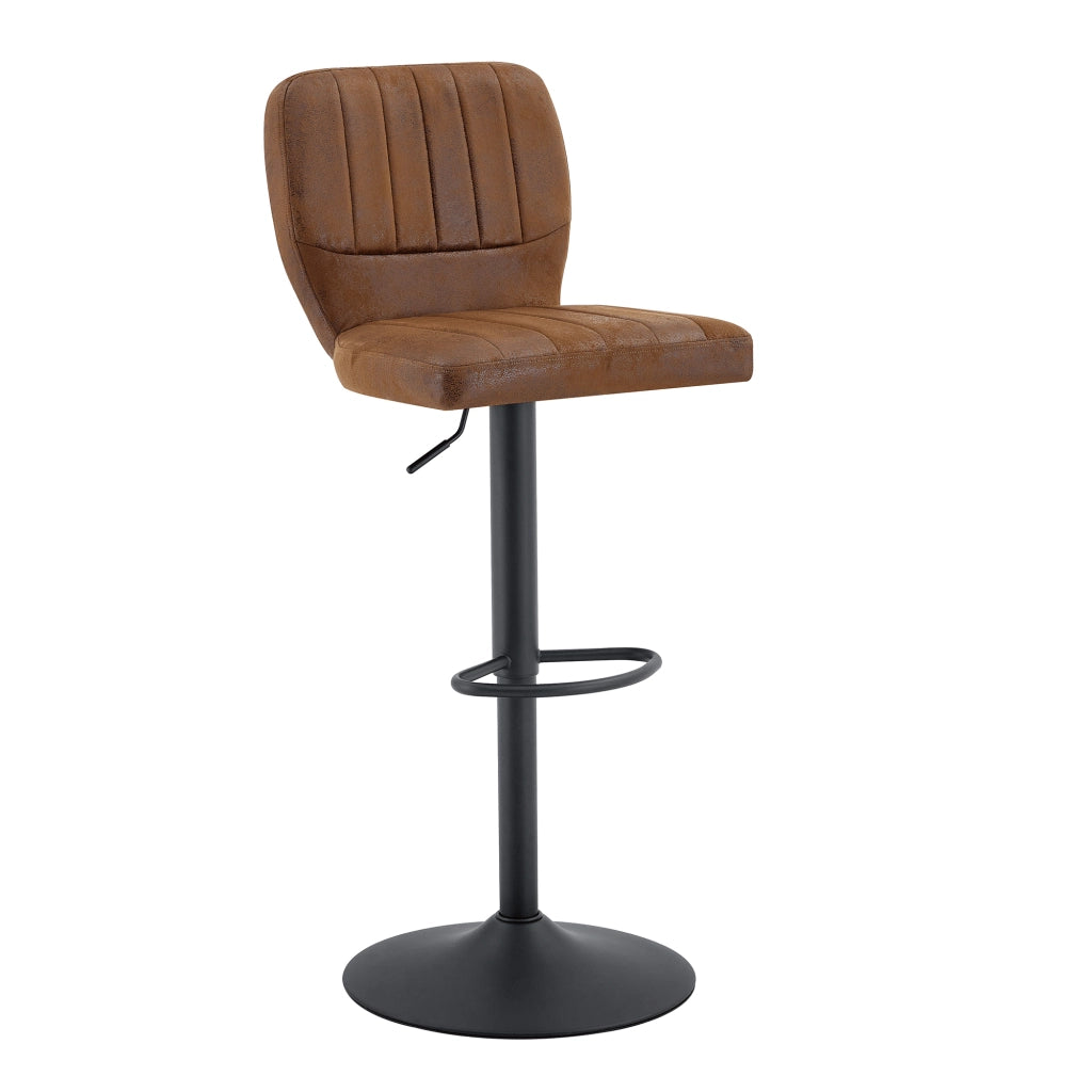 SGABELLO BAR regolabile 62-83 cm nero e marrone, girevole 360°