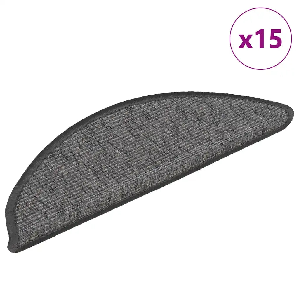 Tappetini per scale 15 pz | Gradini per Scale 56x17x3 cm Beige e Grigio Semicircolari