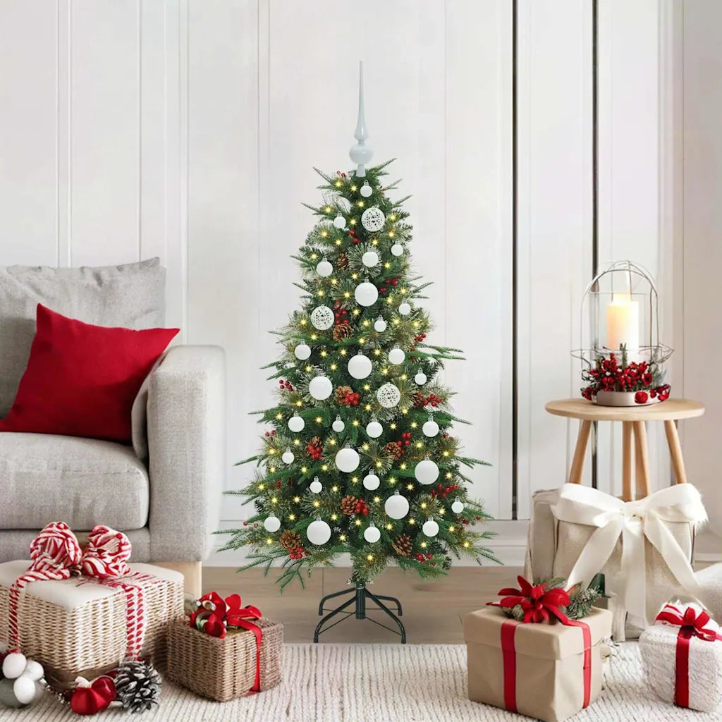 Albero di Natale Artificiale con Rami Pieghevoli Verde 120 cm