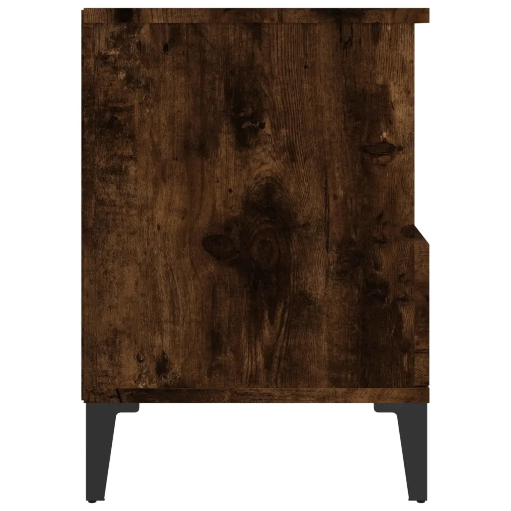 Comodino | Armadio da Notte | Mobiletto da notte Rovere Fumo 40x35x50 cm