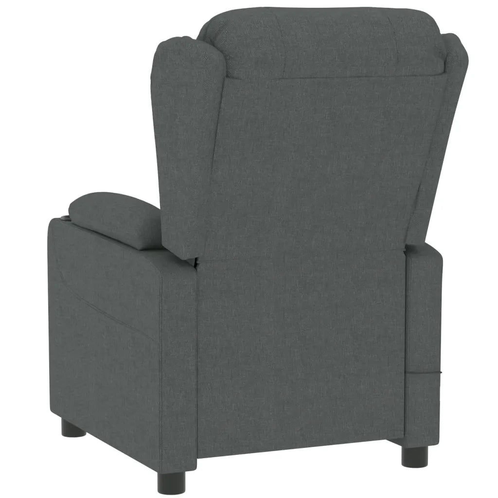 Poltrona | Sedia Relax Elettrica Reclinabile Grigio Scuro in Tessuto