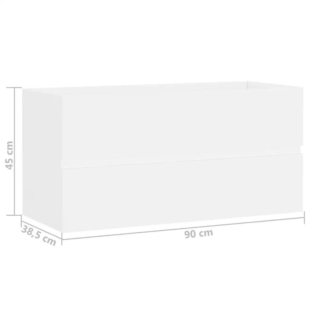 Mobile Lavabo | Armadio Lavabo Bianco 90x38,5x45 cm in Legno Multistrato