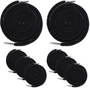 Cintura per Capuchon - Corda per Trekking - Stringa per Giacca - Cappuccio Corda - Corda per Pantaloni da Jogging - Cappuccio Metallico - 8 Pezzi 130cm Nero - Corda per Trekking