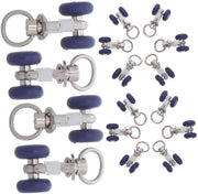 Gordini per tende 20 pezzi - Acciaio inossidabile - Pulegge in plastica - Installazione facile - Stabile e robusto - Adatto per decorazione delle finestre - Corda per tende