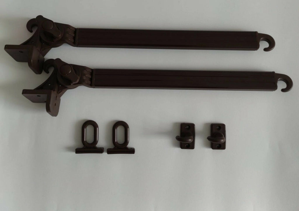 Braccetti Tende da Sole in Alluminio 50 cm Coppia Kit con Occhioli e Ganci Vari Colori