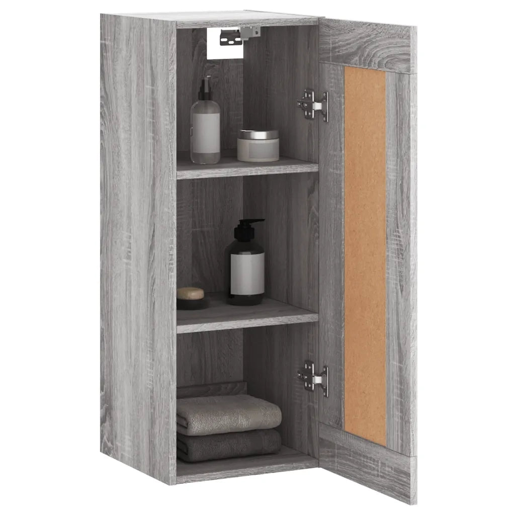 Mobile a Parete Grigio Sonoma 34,5x34x90 cm Legno Multistrato 835024