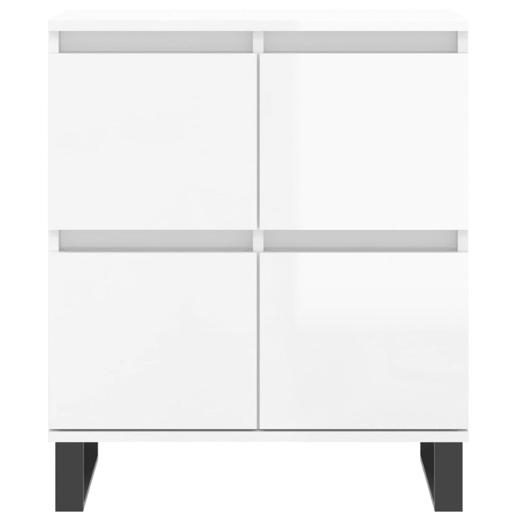 Credenze 3 pz | Madia | Buffet da pranzo | Armadio da pranzo Bianco Lucido in Legno Multistrato