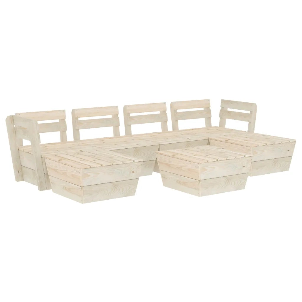 Set Divani da Giardino su Pallet 7 pz in Legno Abete Impregnato 3063724