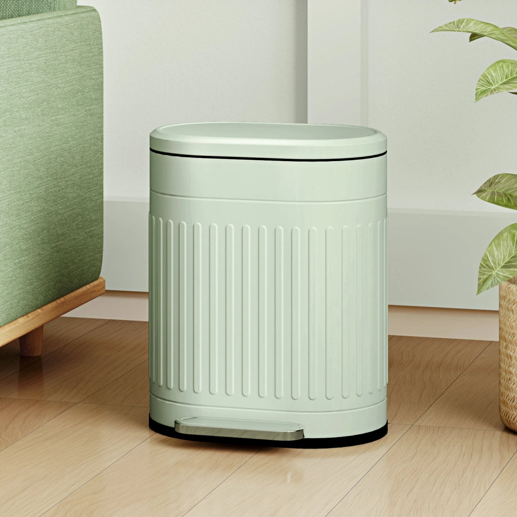 Secchio per rifiuti 20L con coperchio pedale e cestino interno estraibile ¨C zephmum ¨C Verde 36,5x31,2x45 cm