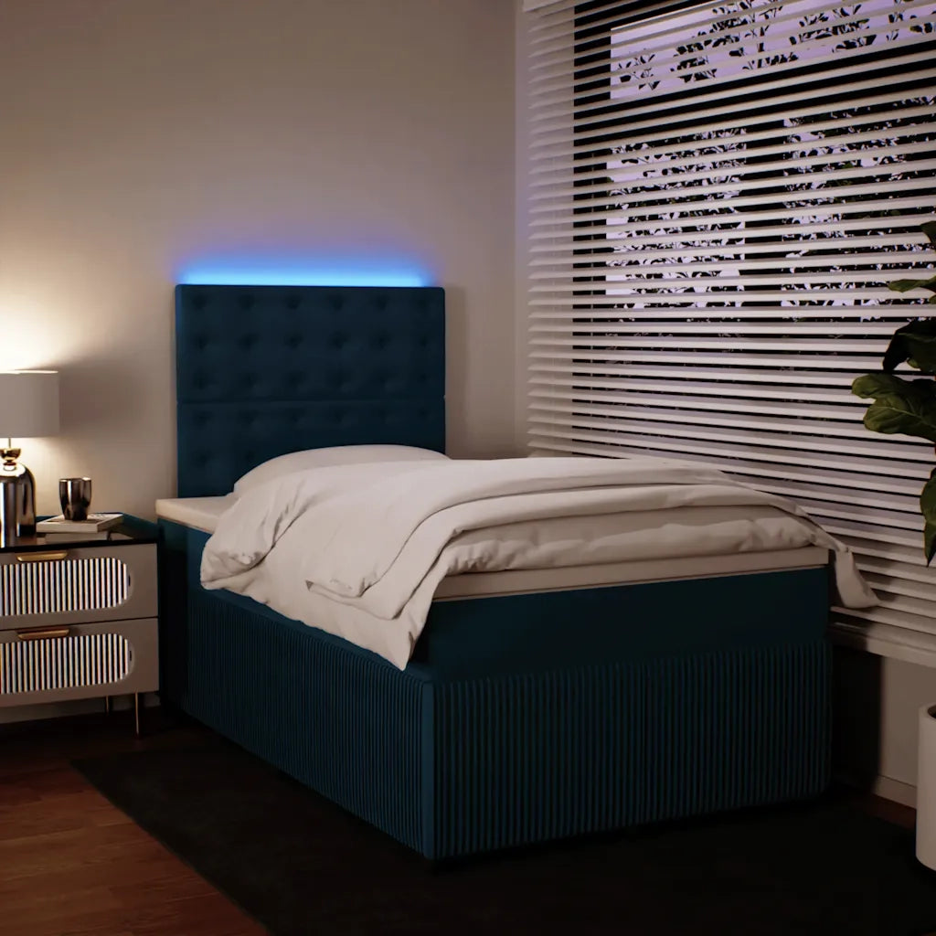 Giroletto a Molle con Materasso Blu 120x190 cm in Velluto 3294602