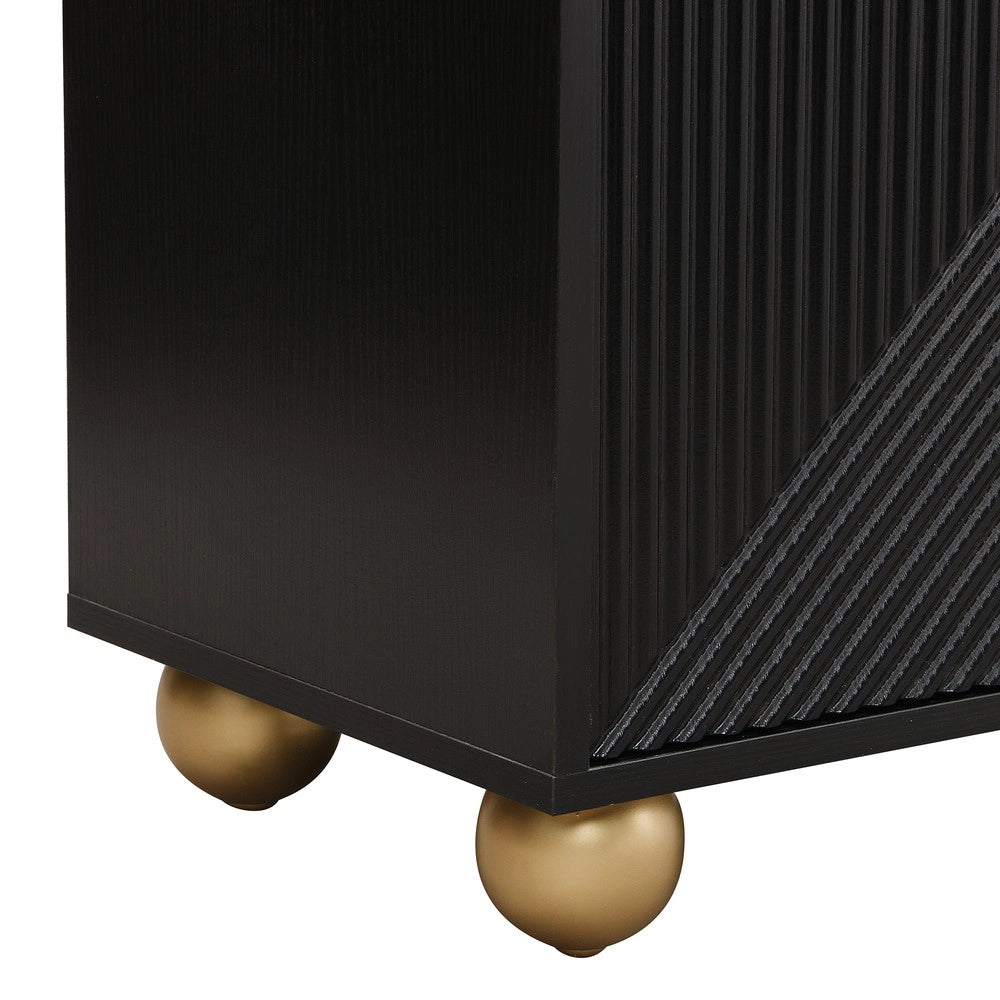 Credenza con Ante e Ripiani ¨C Xylo ¨C Legno, Metallo, Gambe Sferiche