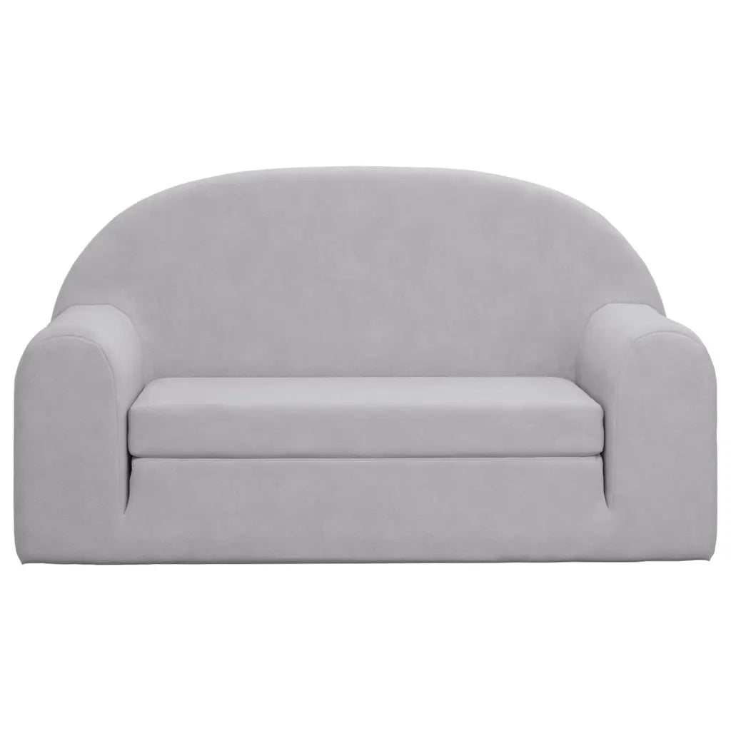 Divano Letto Bambini a 2 Posti-Sofa Letto-Daybed Grigio Chiaro in Morbido Peluche 718485
