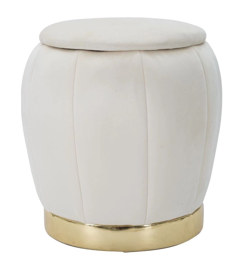 PUFF/CONTENITORE PARIS CREMA/GOLD CM � 43X43