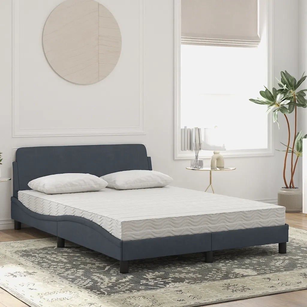 Letto con Materasso Dover Grigio Scuro 120x200 cm in Velluto 3208372