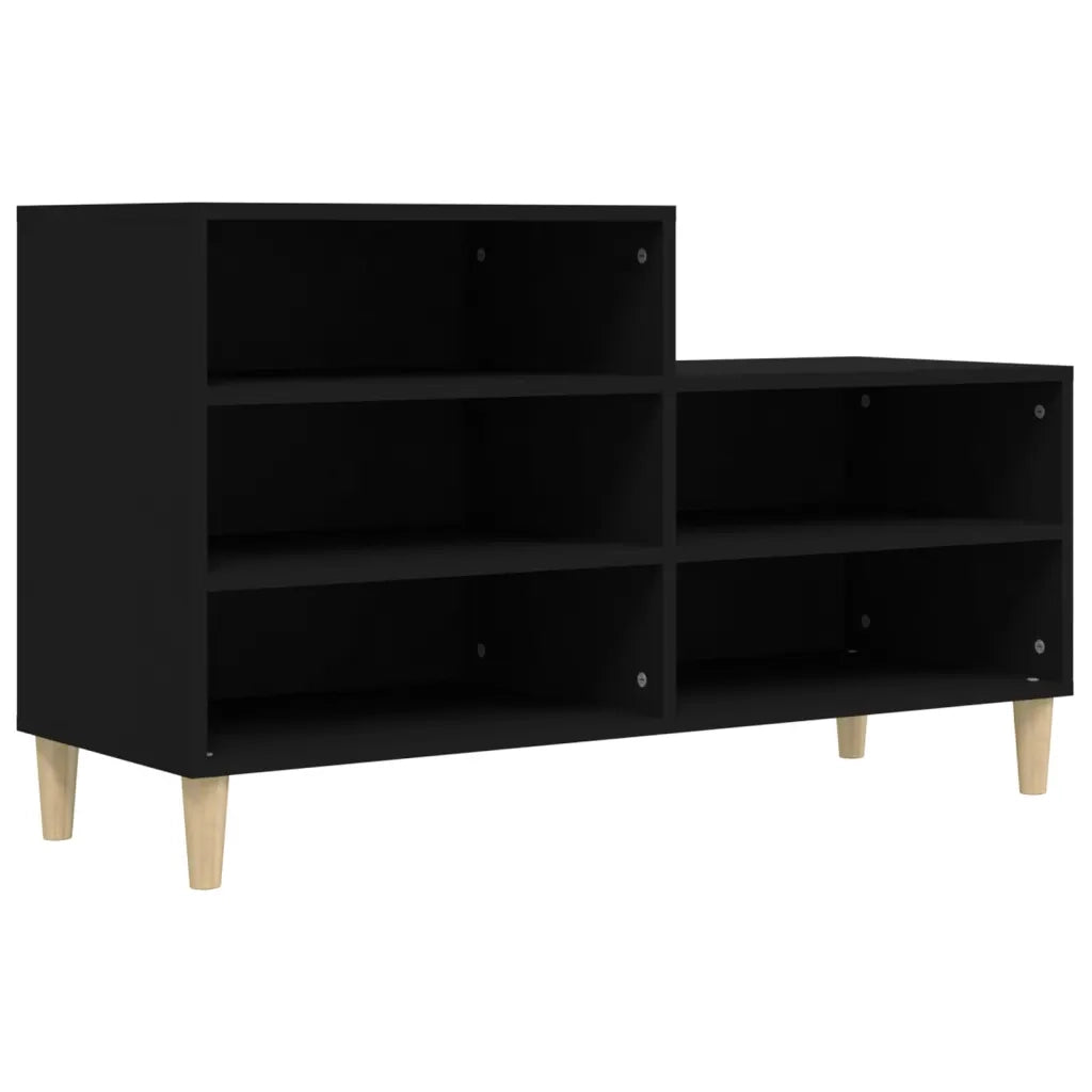 Scarpiera-Scaffale per scarpe Nera 102x36x60 cm in Legno Multistrato 127329