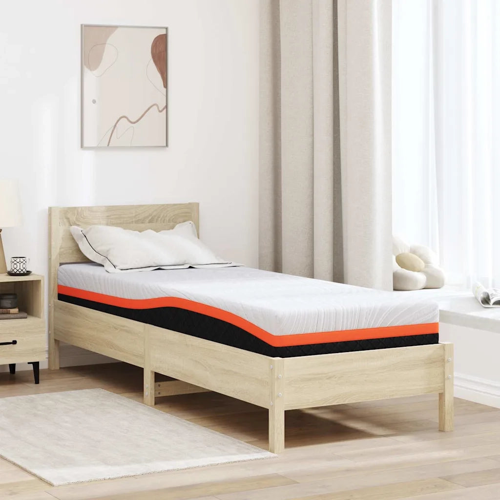 vidaXL Materasso Bianco e Grigio 80 x 200 cm Schiuma