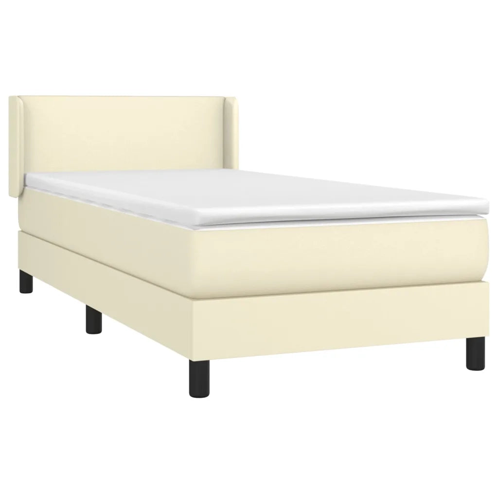 Giroletto a Molle con Materasso Crema 100x200 cm in Similpelle 3130645