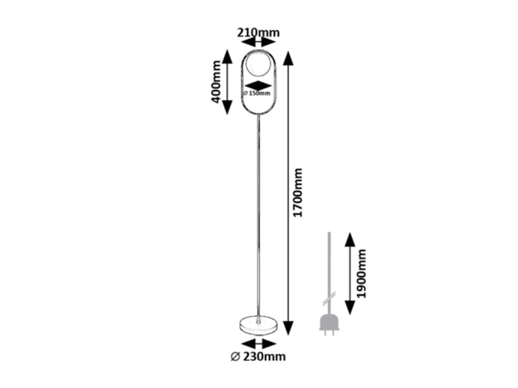 Lampada da terra Ghita nero/bianco E27 20W Rabalux
