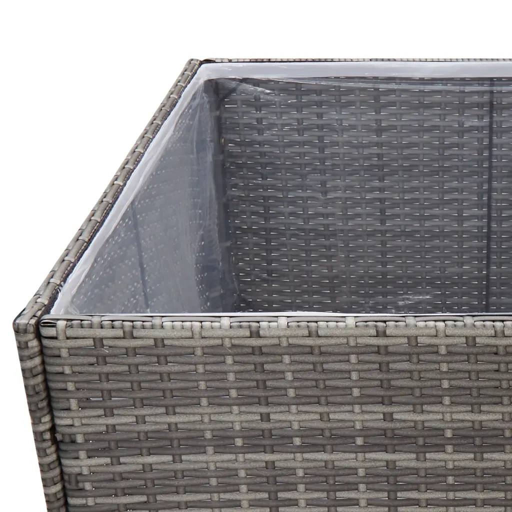 Fioriera da Giardino-Vaso da Esterno-Contenitore per Piante Grigia 80x80x80 cm in Polyrattan
