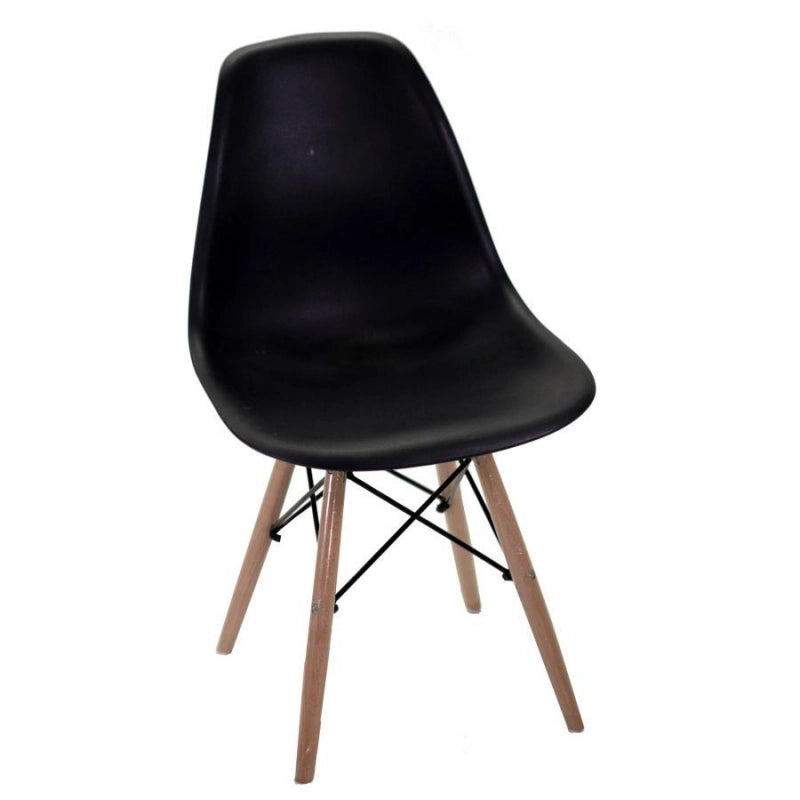 Sedia resina legno nero cm 51x46h42,5/82