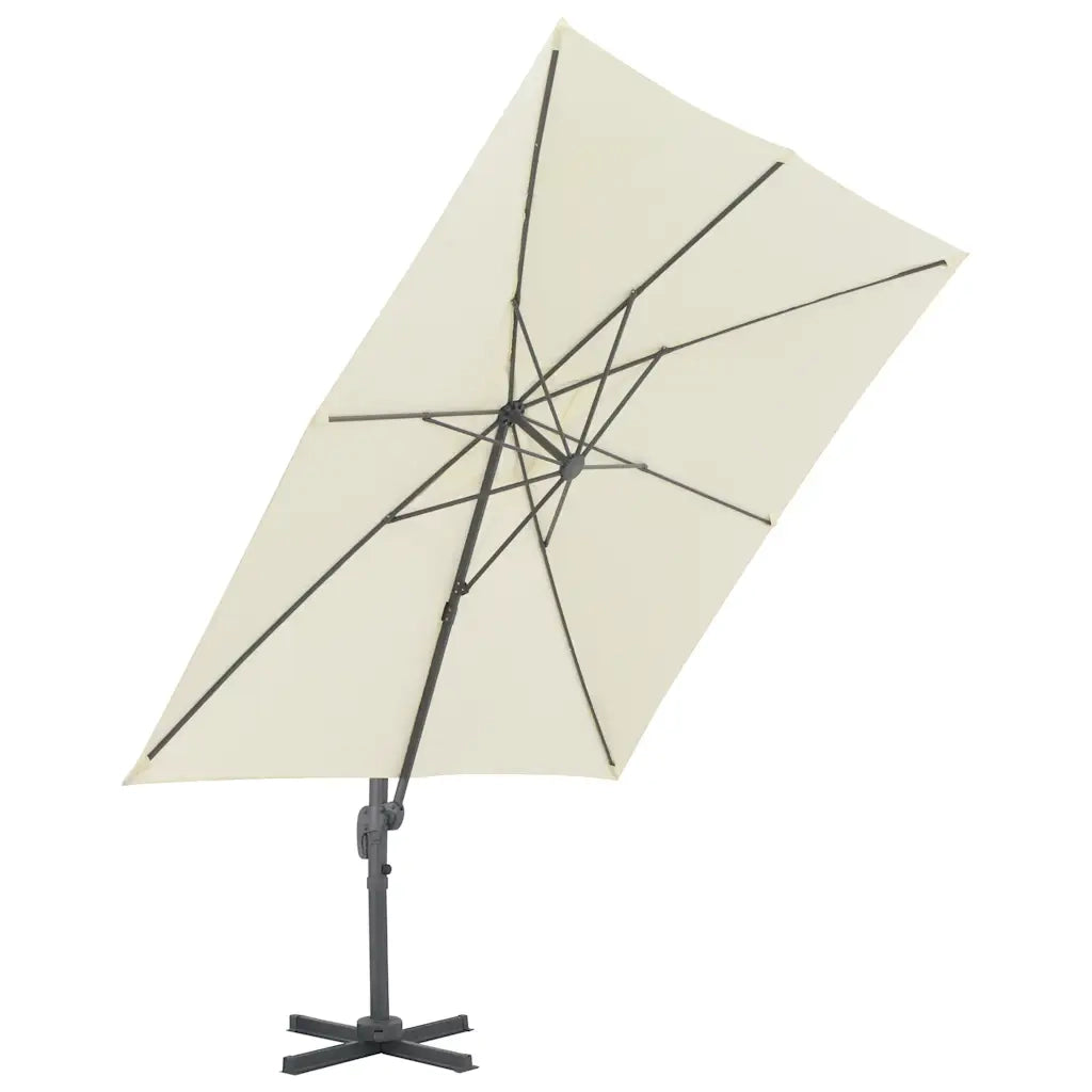 Ombrellone da giardino a sbalzo con palo in alluminio 300x300 cm Sabbia 44632