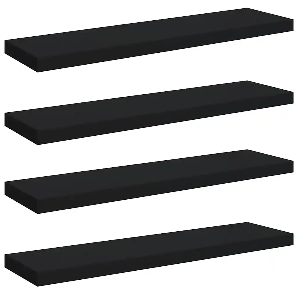 Scaffali a Parete 4 pz Neri 90x23,5x3,8 cm in MDF cod mxl 72503