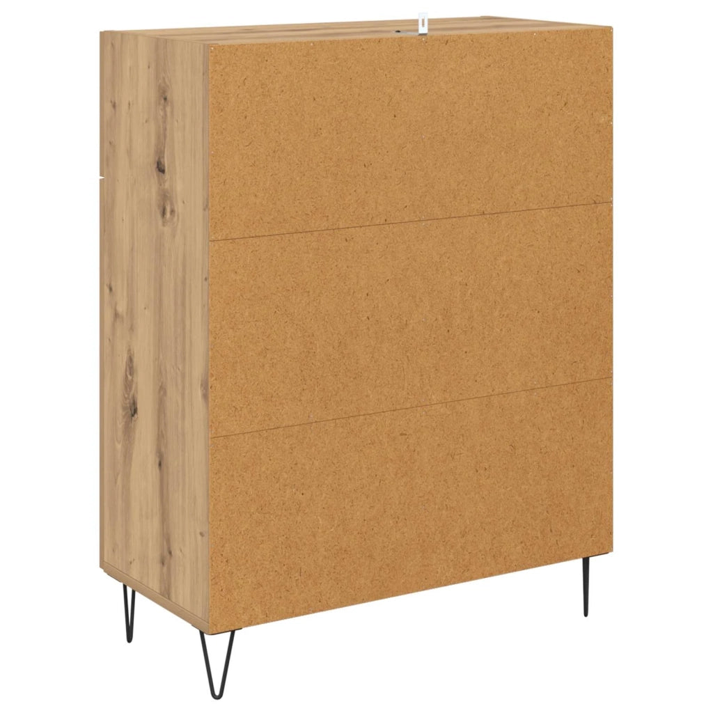 Credenza | Madia | Buffet da pranzo | Armadio da pranzo Rovere artigianale 69,5 x 34 x 90 cm Legno multistrato