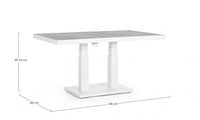 Tavolo da Giardino 140x85x49-72h cm Truman Bianco