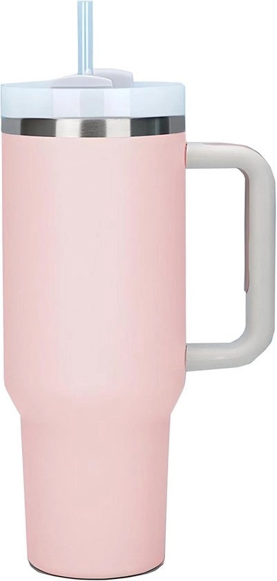 Bicchiere Isolante da 1200 ml in Acciaio Inossidabile con Coperchio e Maniglia