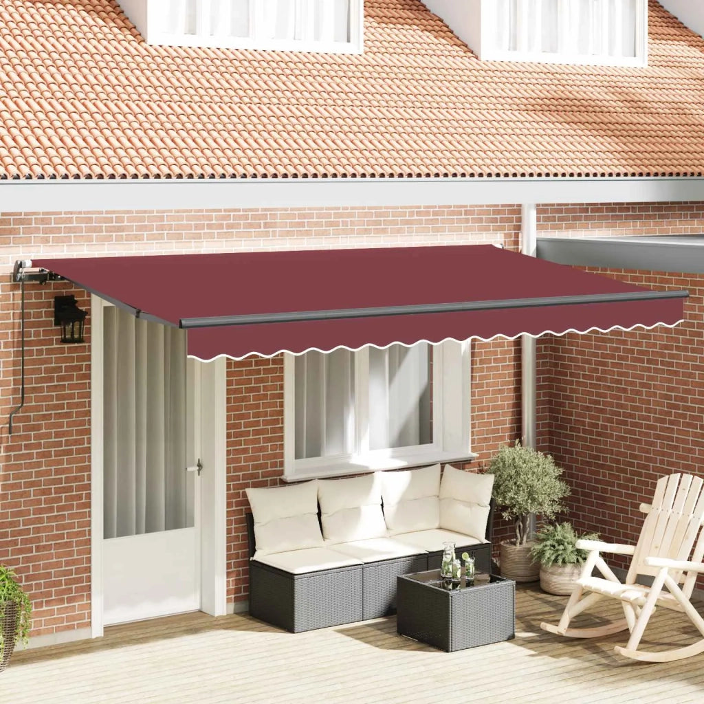 Tenda Retrattile Borgogna 350 x 200 cm Tessuto 3329670