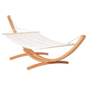 Easycomfort Amaca con Supporto in Legno e Cotone, Amaca da Giardino per altri Spazi Esterni, 392x120x102cm, Bianca