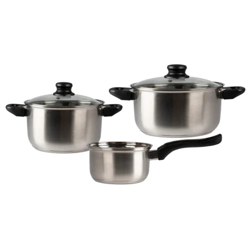 Trade Shop - Batteria Di Pentole 5 Pezzi Cucina Magnifica In Acciaio Inox Con Fondo Full Induction -