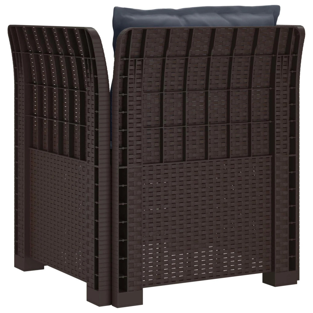 Poltrona a 1 Posto con Cuscini Aspetto Rattan PP Marrone 8011875