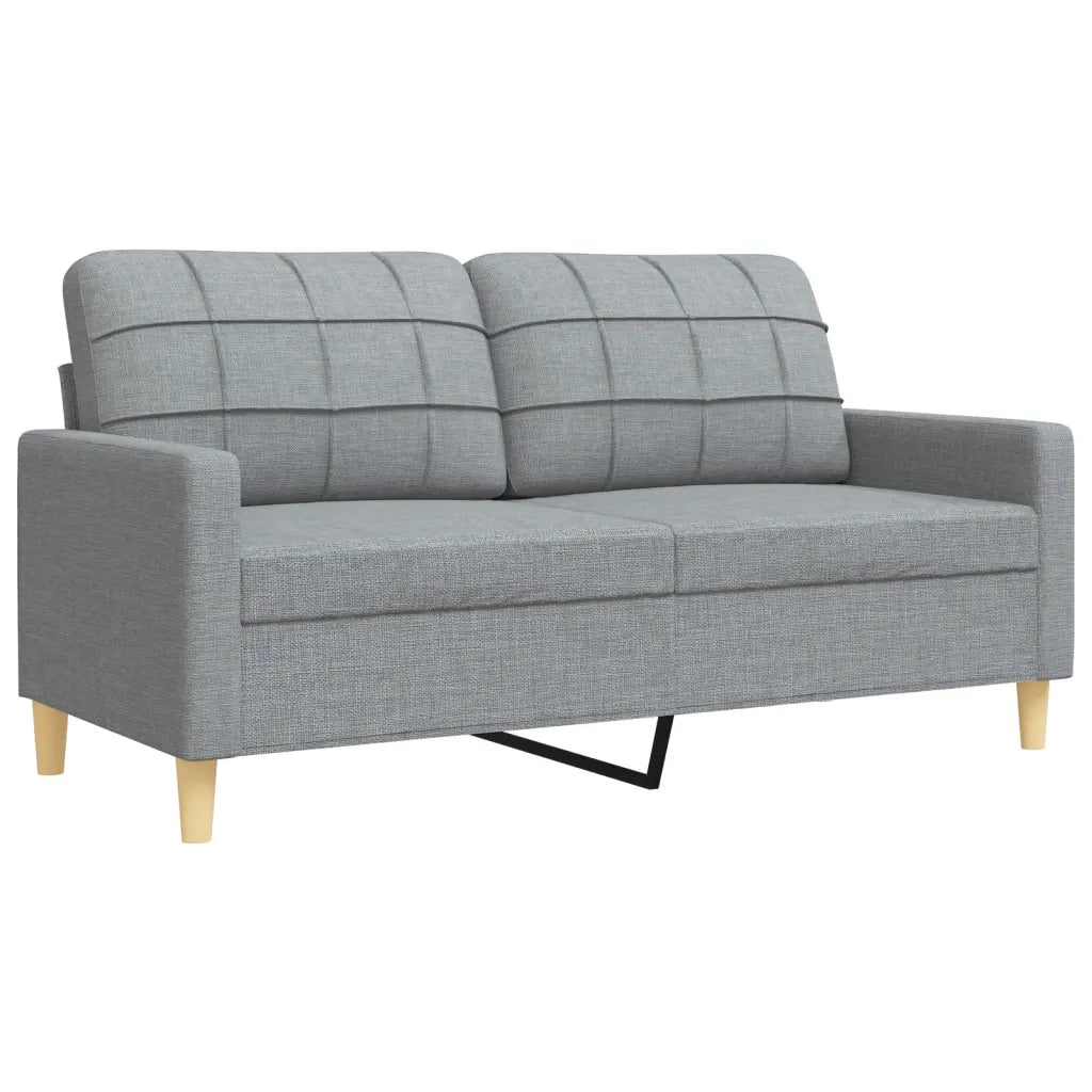 vidaXL Set Divani 3 pz con Cuscini Decorativi Grigio Chiaro in Tessuto