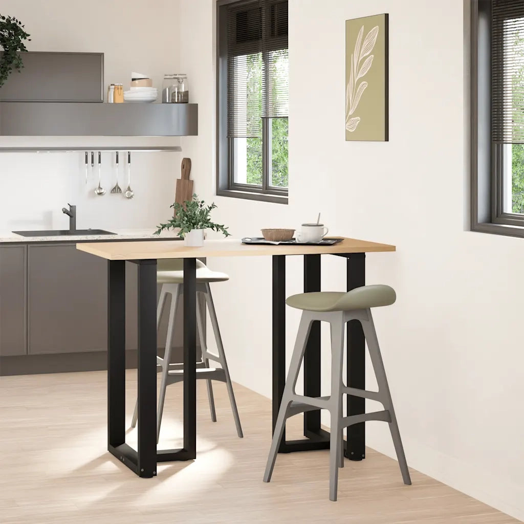 vidaXL Gambe per tavolo da bar a forma di T 2 pz nere 60x35x(100-101) cm in acciaio