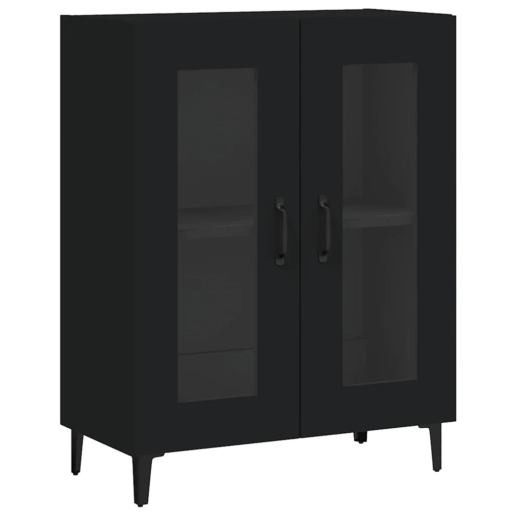 Credenza | Madia | Buffet da pranzo | Armadio da pranzo Nera 69,5x34x90 cm in Legno Multistrato