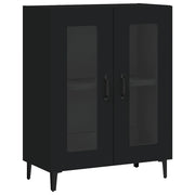 Credenza | Madia | Buffet da pranzo | Armadio da pranzo Nera 69,5x34x90 cm in Legno Multistrato