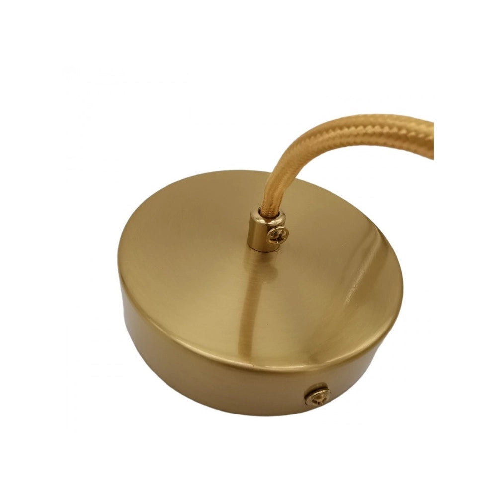 Trade Shop - Lampadario A Sospensione Oro Con Sfera Vetro Bianco Attacco E27 Moderno Minimal 33504 -