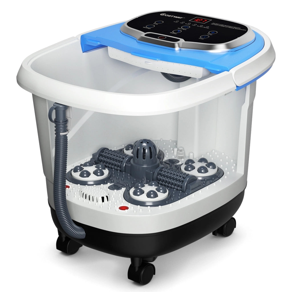 Massaggiatore elettrico per piedi, Massaggiatore portatile multifunzione con rulli, Blu-Massaggiatori