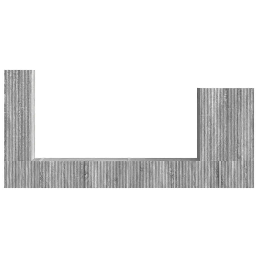 Set di Mobiletto da TV a Parete 6 pcs Grigio Sonoma