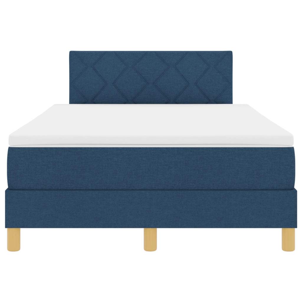 Letto a Contenitore con Materasso & LED Blu 120x200 cm Tessuto