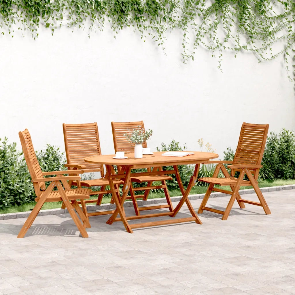 Sedie Giardino Reclinabili 4 pz | Sedie da Esterno 56x72x107 Legno Massello Acacia