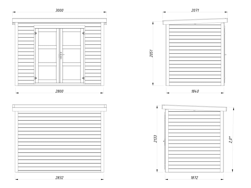 Casetta in legno non trattato Olivia 1 280X184