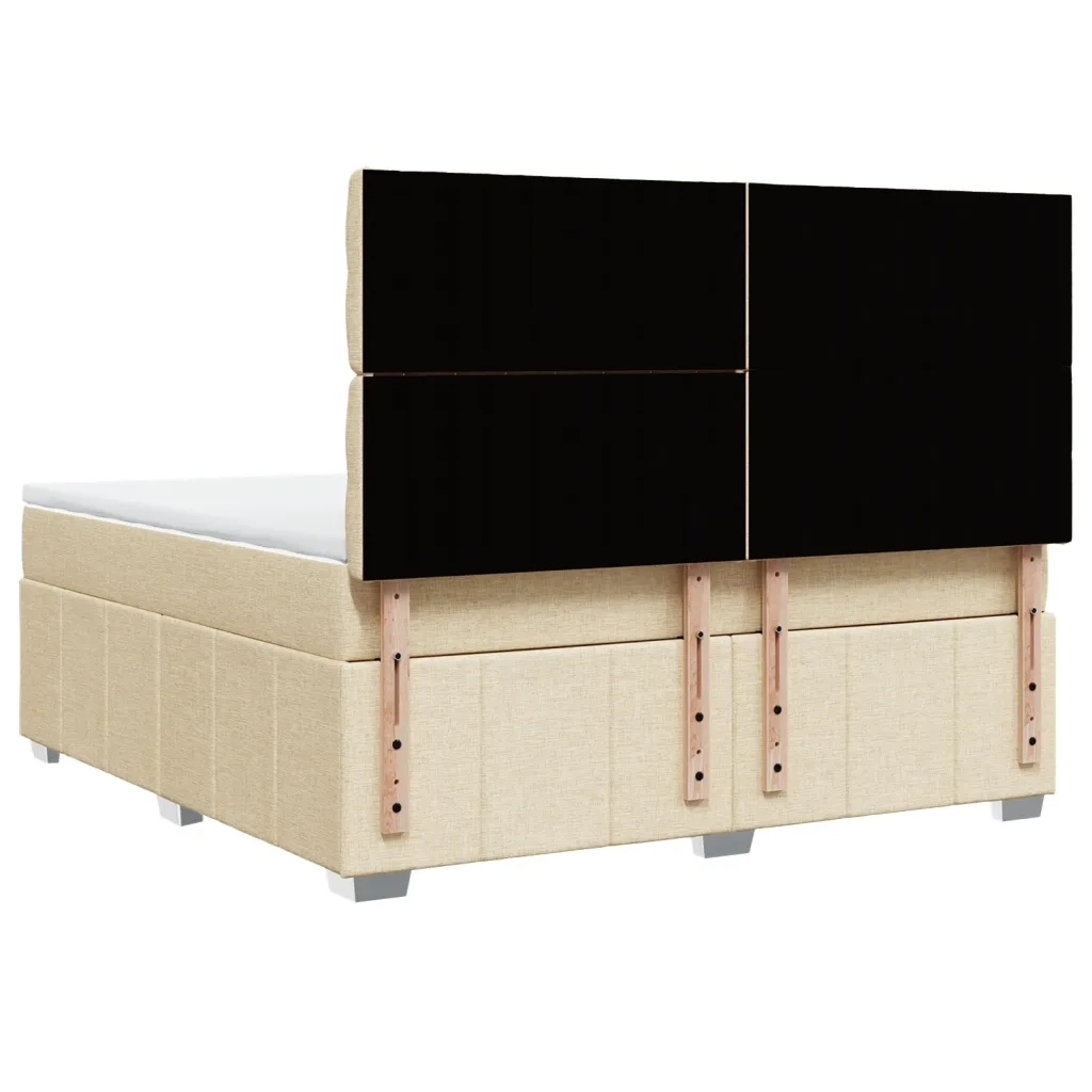 vidaXL Giroletto a Molle con Materasso Crema 180x200 cm in Tessuto