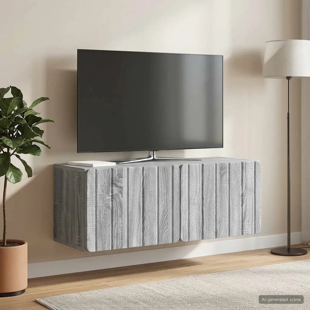 Mobile Porta TV da Muro Grigio Sonoma 78,5 x 31 x 30 cm 898381