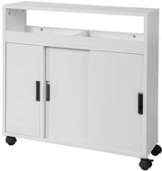 Cassa da bagno - Armadio - Porte scorrevoli - Legno - 20x71x70 cm