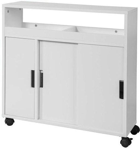 Cassa da bagno - Armadio - Porte scorrevoli - Legno - 20x71x70 cm