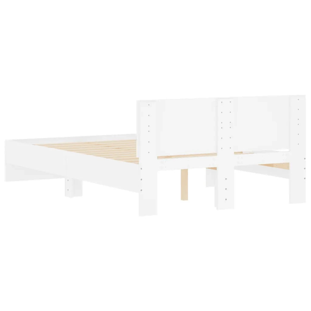 Letto matrimoniale | Letto per adulti | Giroletto con Testiera Bianco 120x190 cm