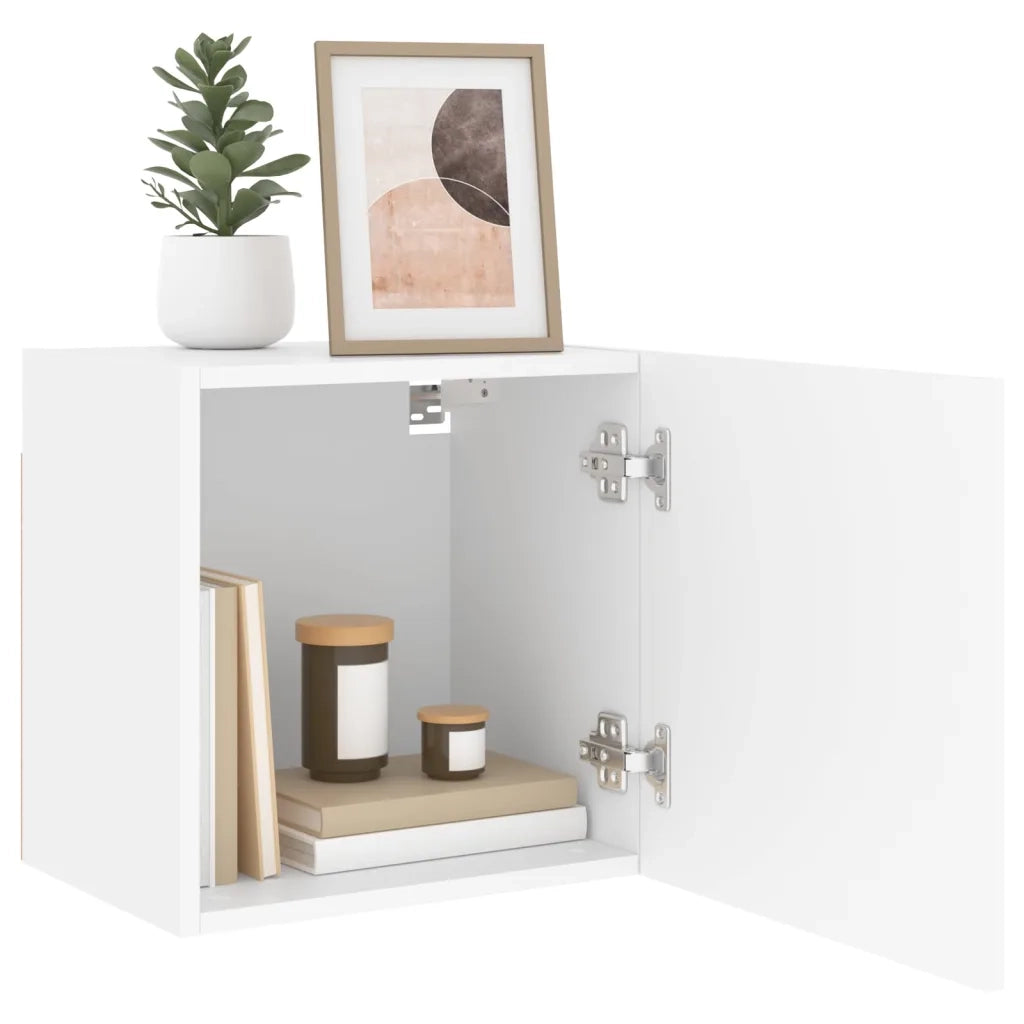 Mobili TV a Parete 2pz-Credenza TV-Console TV Bianchi 40,5x30x40 cm Legno Multistrato